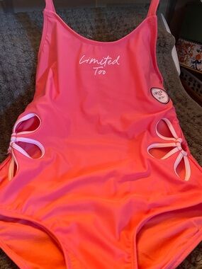 Limited Too Bright Pink One-Piece Swimsuit with Side Knot Cutouts